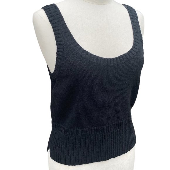 Madewell Minton Double Scoop Neck Boho Festival Neutral Knit Sweater Tank Top-S - Picture 1 of 15